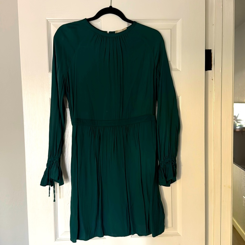 Long sleeve dress by Liebeskind Berlin. Cute for the holidays, mini, teal green